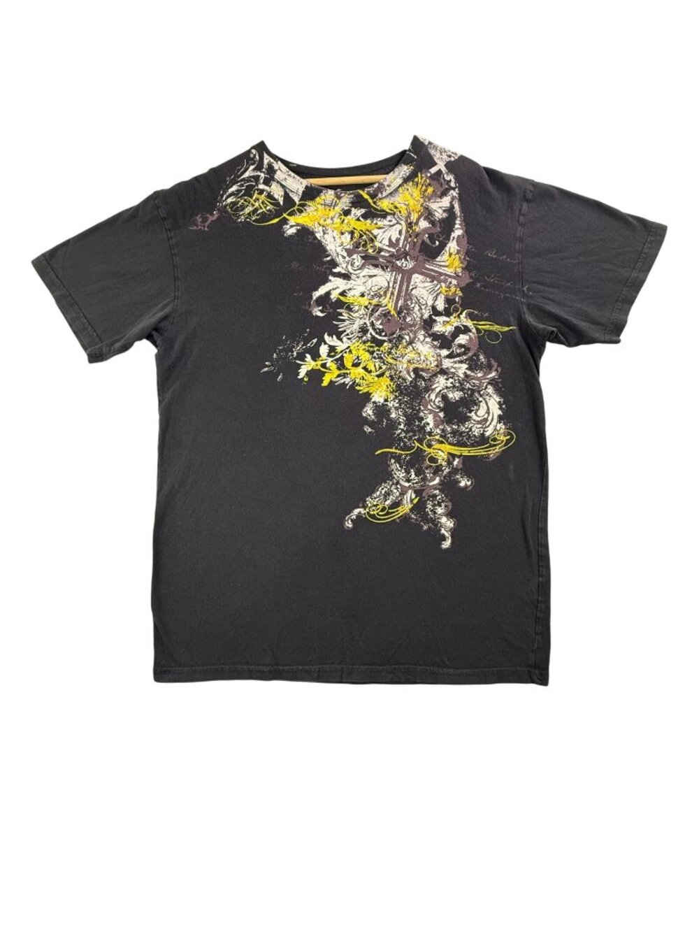 Archaic Shirt Mens XL Black Skull Cross Wings Graphic Tee Gothic USA Made Y2K
